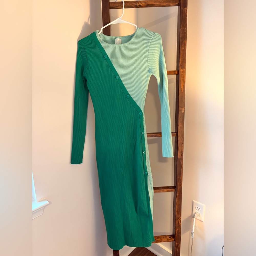 Two-Tone Green Dress